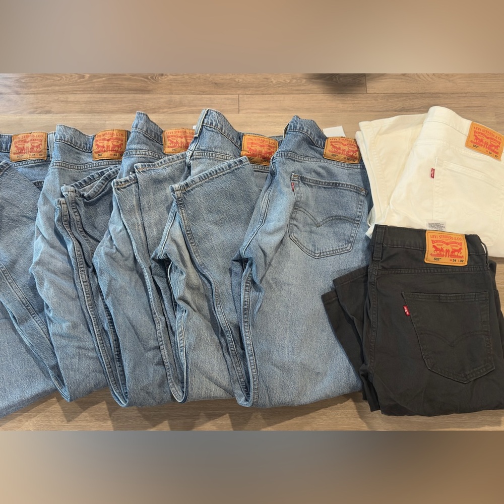 Levi's Men's 502 W34 L33 Straight Jeans multiple colors